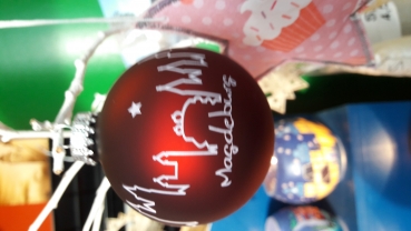 Weihnachtskugel Skyline rot